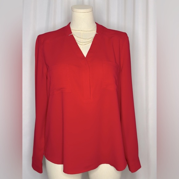 Nine West Women's V-neck Two Pockets Blouse (696) - Picture 3 of 16